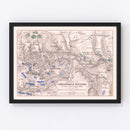 Vintage Map of the Battles of Smolensko & Valtellina, 1812