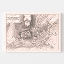 Vintage Map of the Siege of the Castle of Burgos, 1812