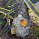 Mood Lab Garden Gnome - Stone Gnome Figurine - 9.1 Inch Tall Lawn Statue with Bird - for Outdoor or House Decor by CozyNest Decor