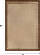 CAMILSON Outdoor Rug 5x7 Bordered Natural Brown Modern Area Rugs for Indoor and Outdoor Patios, Kitchen and Hallway Mats, Washable Porch Deck Outside Carpet (Border Jute, 5 x 7) by GreenHaven Gardens