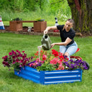 Sunnydaze Galvanized Raised Garden Bed - Metal Raised Bed for Gardening - Outdoor Planter Box for Flowers, Plants, and Vegetables - Blue - 48" W x 36" D x 12" H Rectangle by GreenHaven Gardens