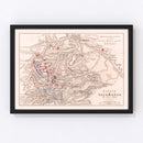 Vintage Map of the Battle of Salamanca, 1812