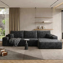 108" Sectional Couches for Living Room Modern Modular Sofa with L-Shape Couchs Upholstered Boneless Couch Deep Seat Sectional Couch with Chaise (Black, Right Facing Chaise+2Seaters) by CozyNest Decor