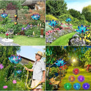 Solar Wind Spinner, 38 Inch Metal Stake Yard Spinners,Solar Powered Multi-Color LED Glass Ball with Kinetic Wind Sculpture Spinner Windmills for Yard (38IN-Purple) by CozyNest Decor