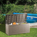 200 Gallon Lockable Resin Deck Box, Waterproof & UV-Resistant Outdoor Storage Box for Outdoor Cushion Storage, Garden Tools & Pool Accessories Storage, Gray by CozyNest Decor