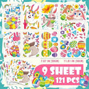 Large Easter Window Clings - Bunny Window Stickers Decals for Glass Windows, Cute Easter Egg Double Sided Reusable Window Holiday Decorations, Bird Office Spring Patry Decor, 9Sheet/121PCS by CozyNest Decor