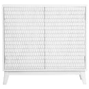 Gambon 2-door Wood Honeycomb Pattern Accent Cabinet White