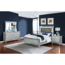 Arabesque - 4 Piece Queen Bedroom Set With LED Headboard - Silver by HouseOfZazla