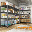 REIBII 81.5''W Storage Shelves 3680LBS Garage Shelving Heavy Duty 4 Tier Metal Shelving Unit Adjustable Wire Shelf and Storage Pantry Shelves for Kitchen Garage，81.5Wx23.62Dx70.86H，Black by CozyNest Decor