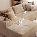 ovios 104" Cloud Sectional Couch with L-Shape Chaise,Modern Modular Sofa with Deep Seat, Upholstered Couches for Living Room Bedroom,No Assembly Required, Beige (Plush Corduroy Fabric) by CozyNest Decor