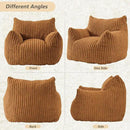 Giant Bean Bag Chairs for Adults Teens, Large Bean Bag Sofa Chairs with Filling Comfy Fuzzy BeanBag Chair with Armrests for Bedroom Living Room Reading (Brown, Medium) by CozyNest Decor