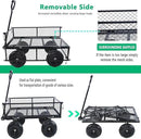 400 Lbs Capacity Mesh Steel Garden Cart Folding Utility Wagon with Removable Sides Multi-Purpose by GreenHaven Gardens