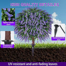 Artificial Lavender Topiany Ball Trees Set of 2,17” Resistant Fake Evergreen Shrubs with Ground SpilRealistic Outdoor Indoor Plants for Garden Porch Maintenance-Free Potted by GreenHaven Gardens
