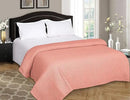 BELIZZI HOME 100% Cotton Bed Blanket, Breathable Bed Blanket Full Queen Size, Cotton Thermal Blankets Full Queen, Perfect for Layering Any Bed for All Season, Peach by CozyNest Decor
