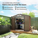 Outsunny 7' x 4' Outdoor Storage Shed, Garden Tool Metal Shed with Foundation Kit, Double Lockable Door, Air Vents and Sloping Roof, for Backyard, Patio, Lawn, Brown by GreenHaven Gardens