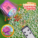 2025 Upgraded Bubble Machine with Remote Control, Automatic Rotation & RGB Lights, 1800mAh Rechargeable Battery, Type-C Charge, Bubble Maker for Kids, Weddings, Birthday Parties, Outdoor Activities by TinyTreasures Baby Boutique