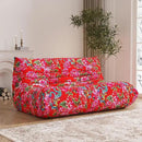 Bean Bag Chair, Loveseat Fireside Chair Bean Bag Sofa Large Bean Bag Chair for Adults, 2 Seater Bean Bag Chairs for Teens with High Density Comfortable Foam, Bean Bag for Living Room, Bedroom (Flower) by CozyNest Decor