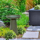 Sunnydaze Gleeful Garden Metal Bird Bath for Outdoors - Large Decorative Iron Birdbath - 23-Inch - Matte Green by GreenHaven Gardens