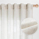 MYSKY HOME Kitchen Window Curtains Half Sheer Drapes 45 Inches Long, Boho Farmhouse Style Linen Polyester Blend Fabric, Decorative Texture for Bathroom/Closet/Cafe, 50" x 45", Linen, 2 Pieces by CozyNest Decor
