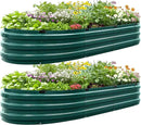 KING BIRD Raised Garden Bed Kit 2025 Upgraded Quick-Setup Galvanized Planter Garden Box Outdoor for Gardening, Vegetables, Flowers, 74x36x12 in, Green 2PCS by GreenHaven Gardens