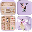 AYGXU Travel Jewelry Box for Women and Girls - Small Case With Initial A-Z - Teacher Gifts by TinyTreasures Baby Boutique