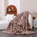 UKELER Ultra Soft Throw Blanket 50''x60'', Brown Fluffy Blankets & Throws Faux Fur Blanket for Couch, Bed, Sofa Cozy Plush Warm Thick Velvet Blanket for Women, Men by CozyNest Decor
