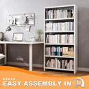 69.3" H Home Office Bookcase Shelf Storage,5 Tier Bookcase with Open Display Shelves,Industrial Wide Bookshelf with Metal Frame for Home Office, Living Room, Bed Room (34.1" W) by CozyNest Decor
