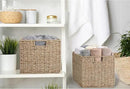12x12x10in Seagrass Storage Baskets Set of 2, Large Wicker Storage Basket, Decorative Seagrass Shelf Basket, Pantry Baskets Organization,Folding Storage Cube Bins by CozyNest Decor