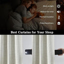 RAIN CITY Linen Blend Blackout Curtains 108 Inch Long 2 Panels Set,Back Tab Track System Curtains for Living Room Floor to Ceiling Length 9 FT Extra Long Light Blocking Pleated Window Drapes,Natural by CozyNest Decor