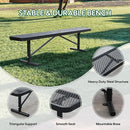 72" L Steel Flat Bench Garden Bench, Black Outdoor Park Bench Weather-Resistant Steel Metal, Patio Seating for Front Porch Backyard Park Outside, Metal Benches for Outside to dodrill to Ground by GreenHaven Gardens