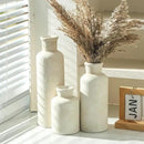 Ceramic Vases Set of 3, Whitewashed Neutral Flower Vases Home Decor, Pottery Rustic Farmhouse Decorative Vases Modern Decor for Table Mantel Entryway Bookshelf Living Room Kitchen Bedroom by CozyNest Decor