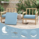 Patio Chair Cushions 24 X 24 X 5 Inch Waterproof Outdoor Seat Cushions for Patio Furniture, Outdoor Sofa Couch Pads with Ties & Handle, Set of 2, Light Blue by GreenHaven Gardens