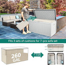 YITAHOME 260 Gallon Extra Large Deck Box, Double-Wall Resin Outdoor Storage Box with Flexible Divider for Patio Cushions Pool Supplies Garden Tools, 1000lbs Load Capacity, Lockable&Waterproof (White) by CozyNest Decor