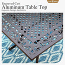 Sophia & William 7 Pieces Cast Aluminium Patio Dining Set for 6 People, Powder-Coating Outdoor Table and 4 Chairs & 2 Swivel Rocking Chairs, Outdoor Patio Table Set with 2.3" Umbrella Hole, Bronze by GreenHaven Gardens