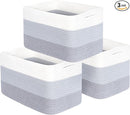 MINTWOOD Design 3-Pack Storage Baskets for Shelves, Playroom and Classroom, Book Basket, Decorative Storage Cube Bins, Woven Closet Organizers, Pantry and Shoe Organizer, 3-Tone Grey by TinyTreasures Baby Boutique
