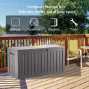 80 Gallon Waterproof Deck Box, Lockable Resin Storage Box for Patio Furniture Cushions Garden Tools and Outdoor Delivery Storage, Coffee by GreenHaven Gardens