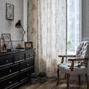 Sutuo Home Boho Curtain with Handmade Tassels, Rod Pocket Window Treatment Vintage Rustic Bohemian French Farmhouse Semi-Blackout Print Drape for Bedroom, 1 Panel 59" W x 84" L,Grey Floral by CozyNest Decor
