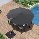 Patio Umbrella, 11FT Outdoor Cantilever Umbrella with 360-degree Rotation for Garden, Deck, Backyard, Pool and Beach, Grey by GreenHaven Gardens