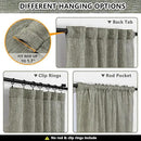 MYSKY HOME 90 Inches Long Living Room Curtains Farmhouse Light Filtering Privacy Curtain Drapes for Patio Door, Linen Look Texture Fabric Bohemian Draperies Soft Touch, 50x90, Olive Green, 2 Panels by CozyNest Decor