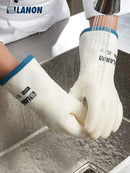 LANON Liquid Silicone Gloves, Heat Resistant Oven Gloves with Fingers, Food Grade, Waterproof, White, XXL by GreenHaven Gardens