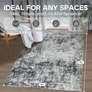 5x7 Area Rugs for Living Room Rug Washable: Modern Rug for Dining Room Bedroom Carpet Non Slip Low Pile 5 by 7 Indoor Abstract Nursery Home Office Black Grey by TinyTreasures Baby Boutique