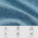 Macochico Pinch Pleated Full Blackout Curtains for Bedroom Living Room Blue Linen Curtains Thermal Insulated and Noise Reducing Window Panels with Tieback Shabby Chic Decor 84”Wx84”L 1 Panel by CozyNest Decor