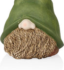 Alpine Corporation - 10" Tall Outdoor Garden Gnome Decor - Gnome Head with Rope Beard and Flower on Green Hat – Durable Lawn Scupture, Ideal for Patio, Deck, & Yard by CozyNest Decor