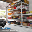 REIBII Garage Shelving, 5 Tier Storage Shelves Load 3020LBS, Adjustable Garage Shelving Heavy Duty, Metal Shelves Unit for Basement, Warehouse, 48" W x 72" H x 24" D, Galvanized by CozyNest Decor