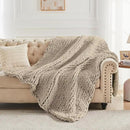 Carriediosa Chunky Knit Throw Blanket 50" X 60", 100% Hand Made Large Chenille Loop Yarn Soft Fluffy Throws for Couch Sofa Bed, Big Crochet Cozy Heavy Thick Cable Woven Blankets, Taupe by CozyNest Decor