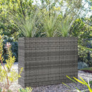 LEWIS&WAYNE Tall Planters for Outdoor Plants Handmade Wicker Large Rectangular Block Planter Box with Removable Liners Modern Planter for Indoor Outdoor Patio Deck - Gray by GreenHaven Gardens