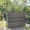 LEWIS&WAYNE Tall Planters for Outdoor Plants Handmade Wicker Large Rectangular Block Planter Box with Removable Liners Modern Planter for Indoor Outdoor Patio Deck - Gray by CozyNest Decor