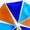 Orange Blue Party Decorations Metallic Fabric Triangle Pennant Flag Bunting Banner Garland for Birthday Baby Shower Graduation Bridal Shower Wedding Bachelorette Engagement Space Theme Party Supplies by GreenHaven Gardens