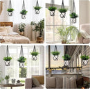 YIBOT 3 Pack Macrame Plant Hanger Indoor Hanging Planters for Indoor Outdoor Hanging Plant Holder with 3 x S Hooks for Garden Home Boho Decor 35"/29"/23" Black by GreenHaven Gardens