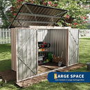2 Trash Cans Metal Outdoor Storage, 3x6 FT Garbage Bin Storage Shed with Chain Lid, Garbage Can Metal Sheds for Garden, Backyard, Lawn and Patio by GreenHaven Gardens